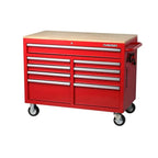 46-in W x 24.5-in D 9-Drawer Mobile Workbench with Hardwood Top and Power Station  Gloss Black