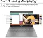 HP Chromebook 14 Laptop (14" Anti-glare  Intel 4-Core Celeron N4120  4GB RAM  128GB Storage (64GB+64GB SD)) for Home & Student  Lightweight  14-Hr Battery Life  Webcam  Wi-Fi  IST HUB  Chrome OS  Grey