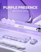 GravaStar Mercury K1 Purple 75% Wireless Mechanical Keyboard – Tri-Mode BT5.0/2.4GHz/USB-C Gaming Keyboard, Jelly Keycaps, Linear Switches, RGB Backlit Creamy Keyboard for PC/Mac, Cute & Stylish