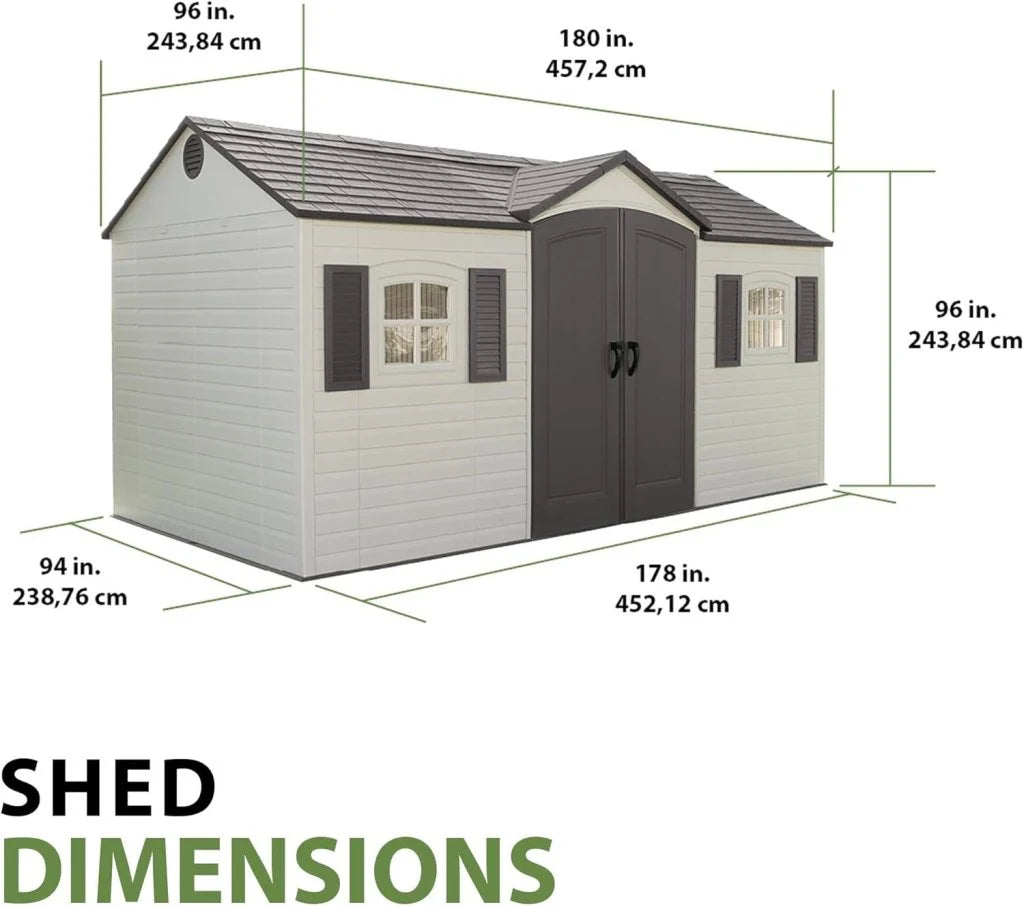 Lifetime 6446 Outdoor Storage Shed, 8 x 15 Foot, Desert Sand