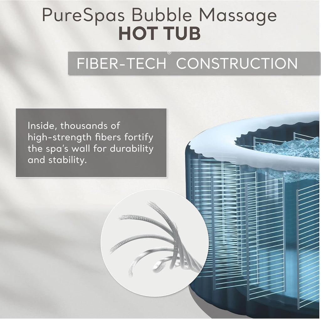 INTEX 28425EH PureSpa Bubble Massage Spa Set Outdoor Inflatable Portable Hot Tub  Includes Energy Efficient Spa Cover  Saltwater System Ready  4 Person  77in x 28in