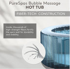 INTEX 28425EH PureSpa Bubble Massage Spa Set Outdoor Inflatable Portable Hot Tub  Includes Energy Efficient Spa Cover  Saltwater System Ready  4 Person  77in x 28in