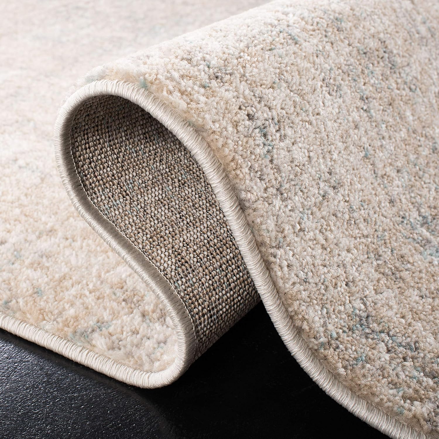 SAFAVIEH Adirondack Collection Area Rug - 12' Square, Beige & Slate, Modern Abstract Design, Non-Shedding & Easy Care, Ideal for High Traffic Areas in Living Room, Bedroom (ADR207B)