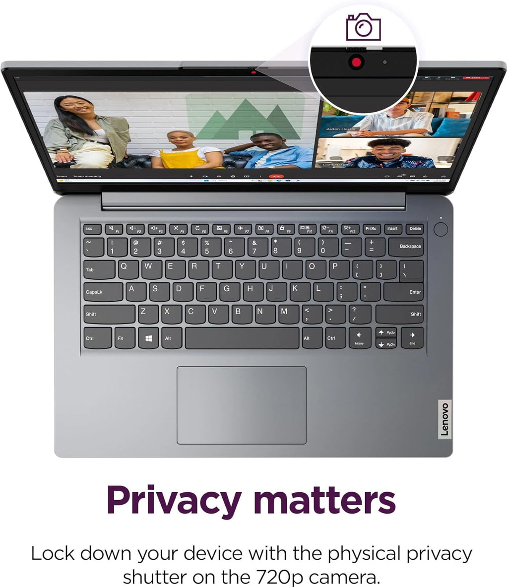 Lenovo IdeaPad Laptop for Students  1-Year Office 365  Intel High Performance CPU  4GB RAM  128GB eMMC  SD-Card Reader  WiFi 6  Windows 11 S  8 in 1 Hub  Type C RJ45 Cable