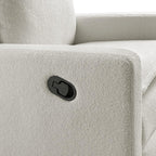 Oxford Baby Uptown Upholstered Glider Recliner Rocking Chair 360° Swivel for Nursery and Living Room – Boucle White