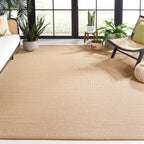 SAFAVIEH Area Rug 9x12 - Natural Fiber Collection - Large - Maize & Linen Color, Sisal, Woven Design with Border (NF141B)