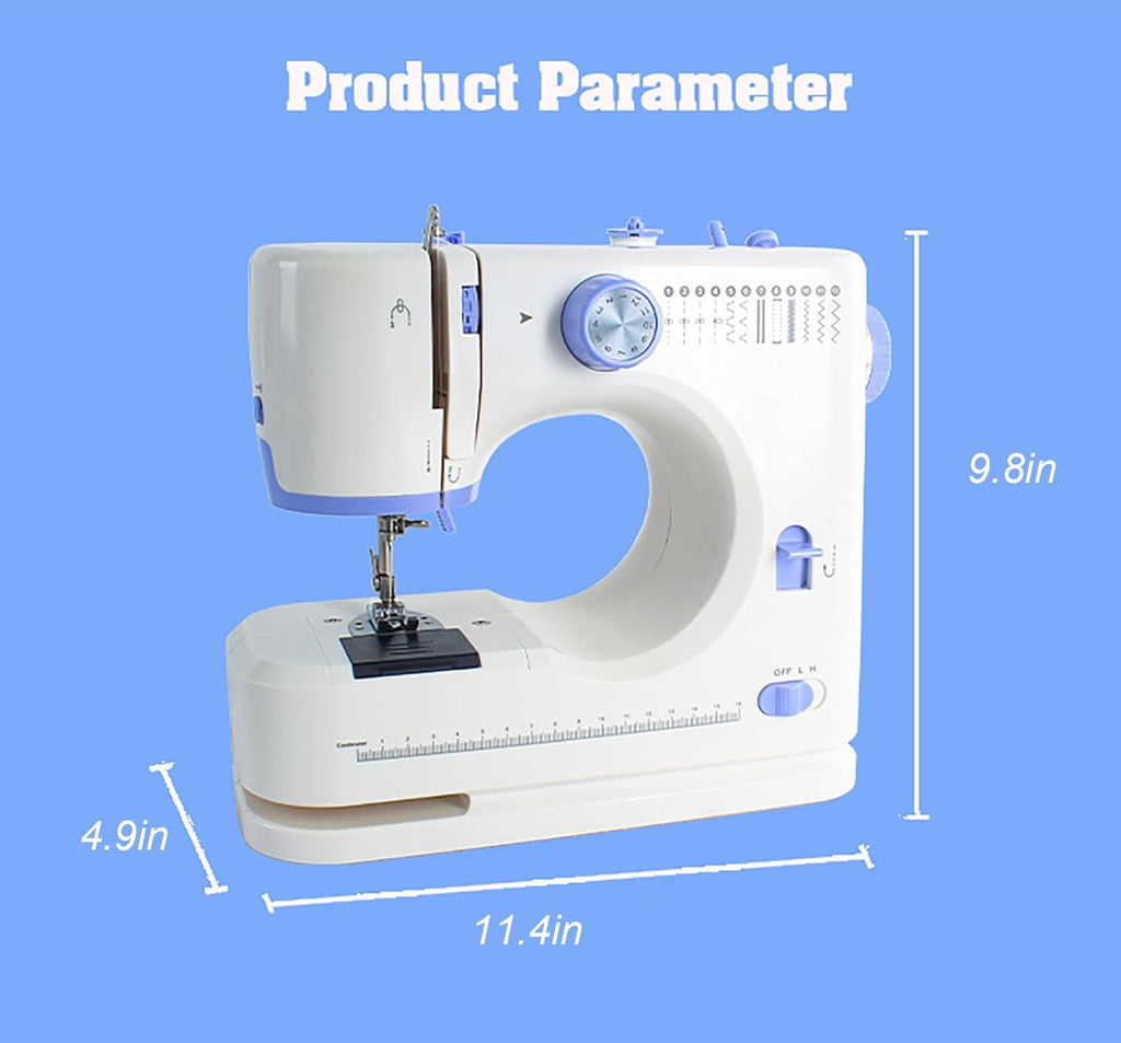 Sewing Machine for Beginners with 42 Pcs Sewing Kit, Sewing machine with 12 Built-in Stitches, High-Low Speeds Small Sewing machine LED lights