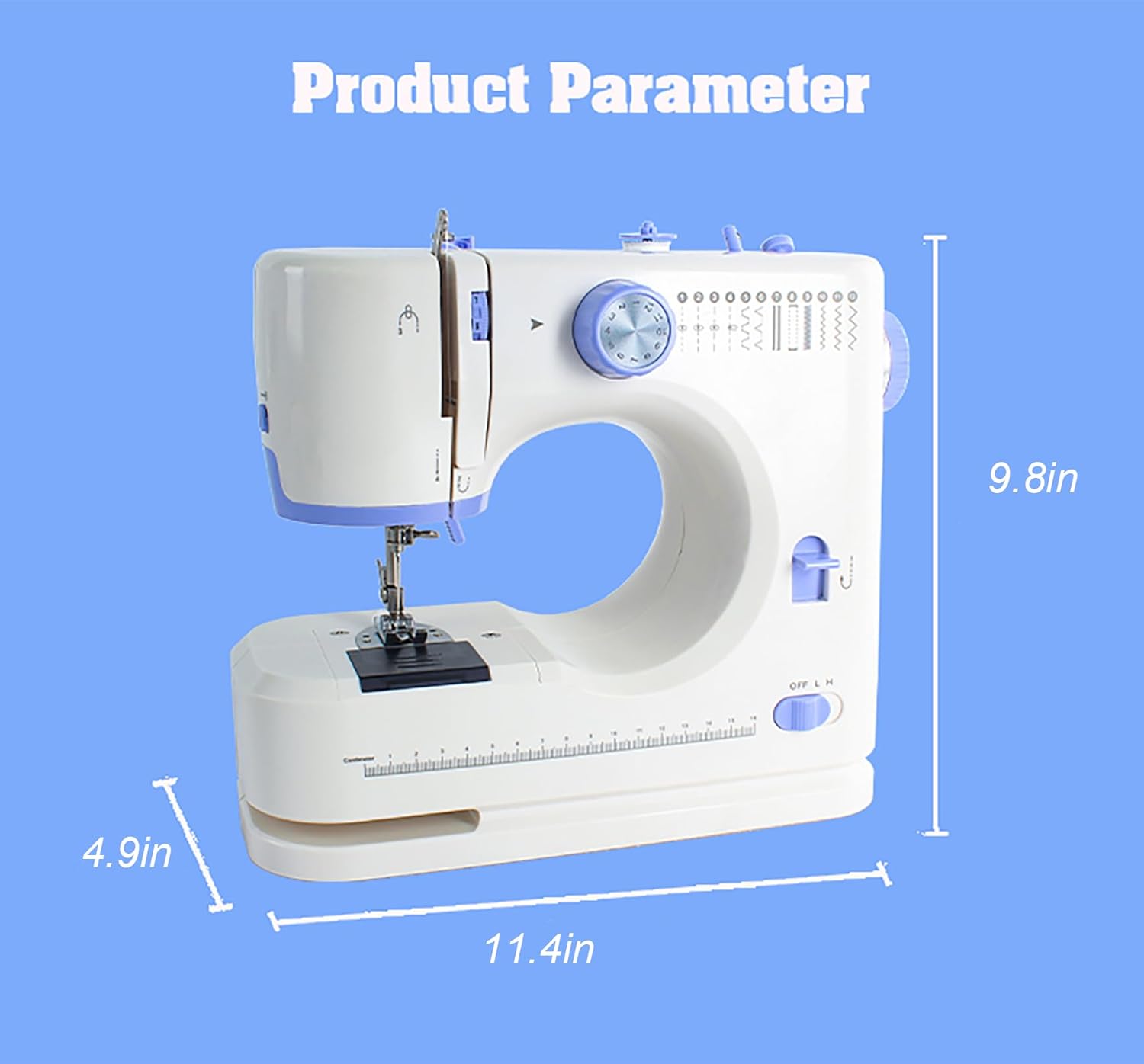 Sewing Machine for Beginners with 42 Pcs Sewing Kit, Sewing machine with 12 Built-in Stitches, High-Low Speeds Small Sewing machine LED lights