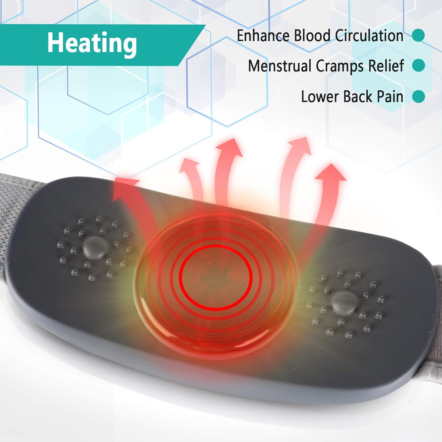 Wireless Slimming Belt, Abdominal Massager Portable Weight Loss Machine with 4 Vibration Massage Modes, Heating, Improve Blood Flow