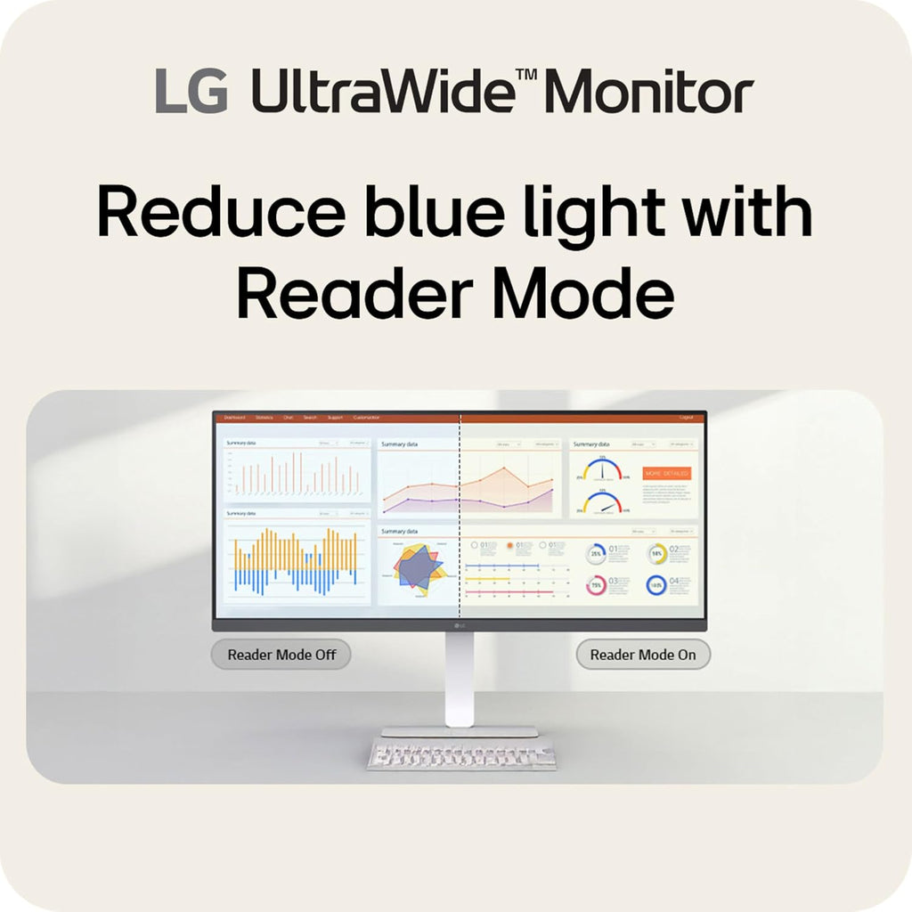 LG 34U530A-W 34-inch UltraWide WFHD (2560 x 1080) IPS Wide Computer Monitor  100Hz  VESA DisplayHDR 400  HDMI  DisplayPort  USB Type-C  Tilt/Height/Swivel Stand  White