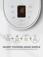 CUCKOO Micom Rice Cooker 6-Cup Uncooked / 12-Cup Cooked with Nonstick Inner Pot, Versatile Rice Maker with 9 Menu Options, Fuzzy Logic Technology, Auto Clean, Quick Rice Mode, White (CR-0675FW)