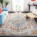 SAFAVIEH Madison Collection Area Rug - 9' x 12', Grey & Light Blue, Boho Chic Medallion Distressed Design, Non-Shedding & Easy Care, Ideal for High Traffic Areas in Living Room, Bedroom (MAD447F)