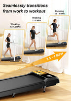 Walking Treadmill Pad with Incline, Walking 2.5HP for Home and Office, 265Lbs Weight Capacity, Treadmill with APP & Remote Control, LED Display