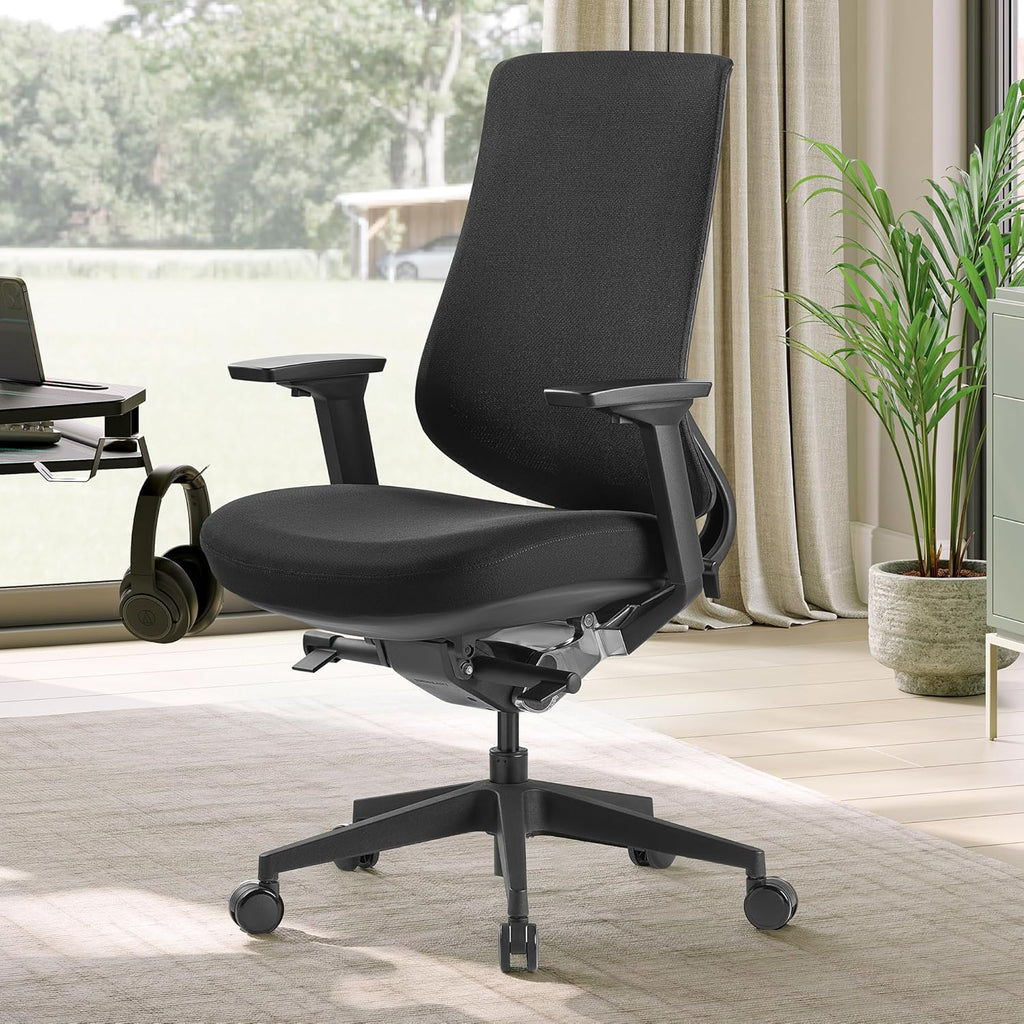 EUREKA ERGONOMIC Lira Office Chair, Ergonomic Desk Chair with 3D Armrests, Adjustable Seat Depth, Mesh Computer Chair with Lumbar Support for Home Office(Black)
