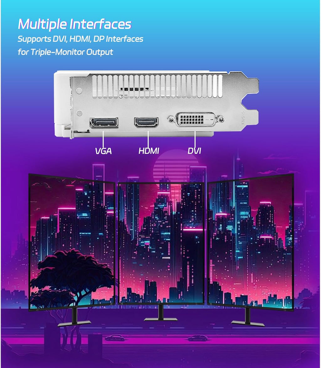 MOUGOL AMD Radeon RX 580 Gaming Graphics Card, 8GB GDDR5 256-Bit, Dual Fan Cooling, DP/HDMI/DVI Video Output, PCI Express X16 3.0, Computer GPU Support Windows 11/10/7 Desktop PC