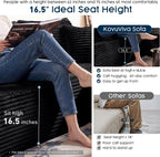 Black Sectional Couch for Living Room - 108" Modular Cloud Sofa with Chaise, Ultra Soft Corduroy L-Shaped Large Couches, Boneless Deep Seat Sectional Couch, No Assembly Required (Left Facing Chaise)