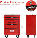 5 Drawers Rolling Tool Box on Wheels, Multifunctional Tool Cart, Drawers Rolling Trolley Organizer Tool Storage Chest for Warehouse,Garage,Workshop,Repair Shop (5 Drawers-30.5"H)