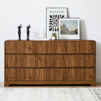 MERRYBERRY Fluted Dresser for Bedroom with 9 Drawers,63" Wide Modern Chest of Drawers with Curved Profile & Deep Drawer,Large Wood TV Dresser for Bedroom Living Room