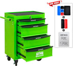 Iron-Top Rolling Tool Chest with Lockable Wheels and Side Handles, 7-Drawer Tool Storage Cabinet with Ball Bearing for Garage, Repair Shop, Required Assembly, Large Storage Capacity (Iron, 4-Green)