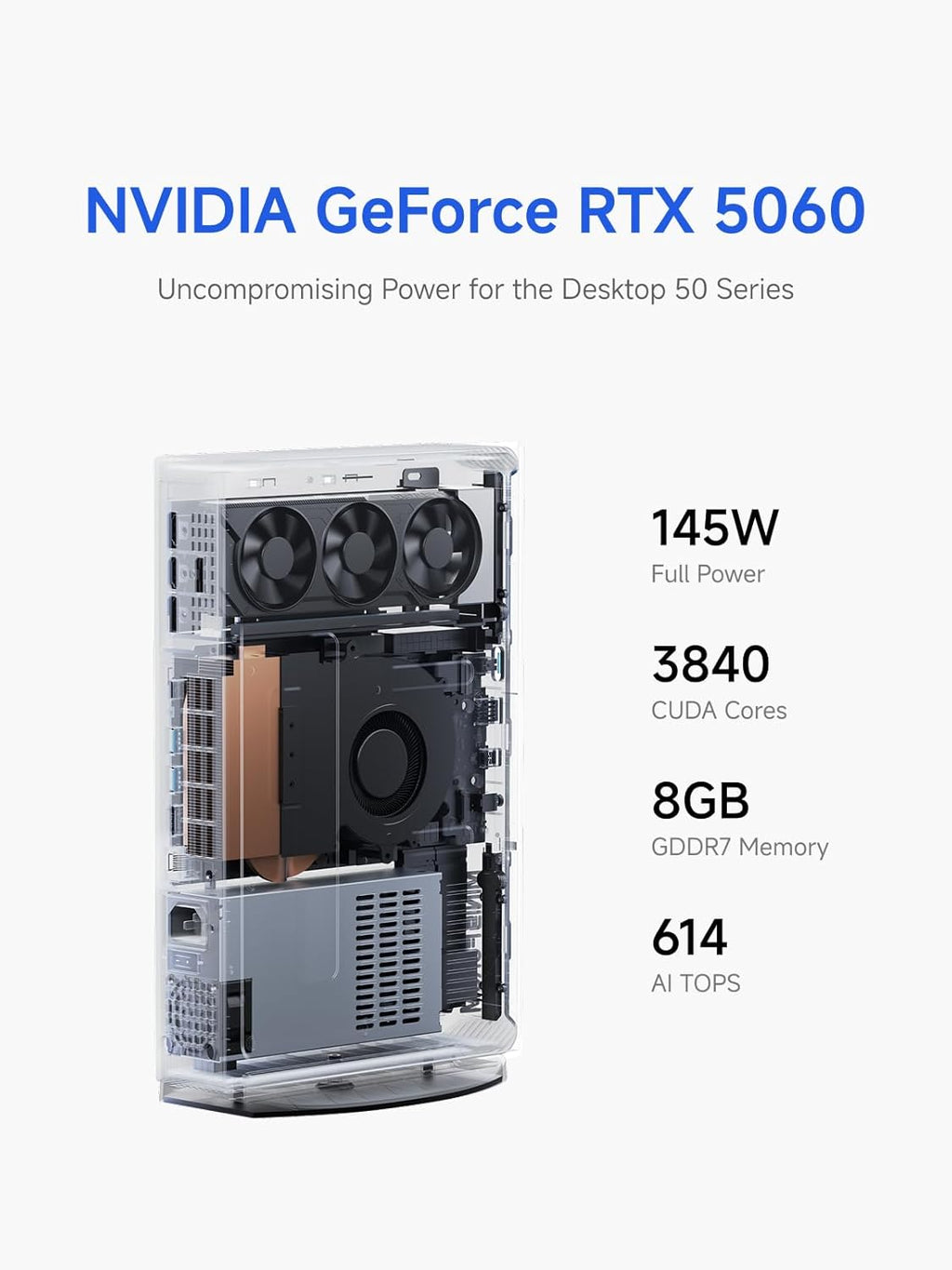 MINISFORUM G1 Pro Gaming Mini PC  Ryzen 9 8945HX  16C/32T up to 5.4GHz  GeForce RTX 5060 8GB GDDR7 32GB DDR5  1TB SSD  5GbE  Wi-Fi 7  Quad 4K  245W Performance Compact Desktop