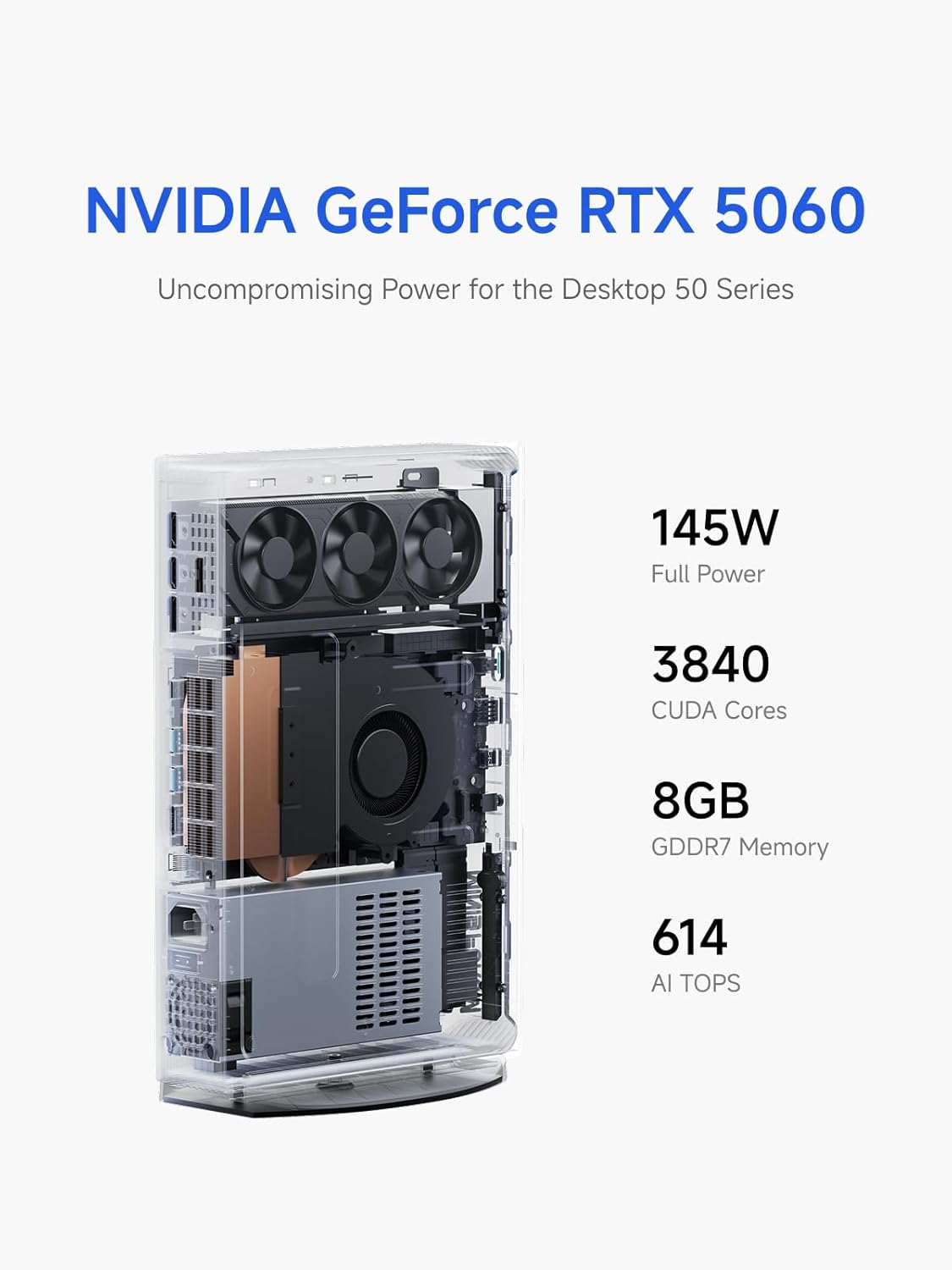 MINISFORUM G1 Pro Gaming Mini PC  Ryzen 9 8945HX  16C/32T up to 5.4GHz  GeForce RTX 5060 8GB GDDR7 32GB DDR5  1TB SSD  5GbE  Wi-Fi 7  Quad 4K  245W Performance Compact Desktop