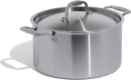 Made In Cookware | 8 Quart Stainless Steel Stock Pot With Lid | 5 Ply Stainless Clad | Professional Cookware | Crafted in Italy | Induction Compatible