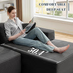 110” Cloud Sectional Couch, Boneless Sofa for Living Room, Modular Sectional Sofa with Deep Seat, Fluffy Couch with L-Shaped Chaise, No Assembly Required (Right-Facing Chaise, Dark Grey)