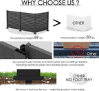 Kozyard 50" W x 48" H Outdoor Privacy Screens Aluminum Post  Air Conditioner Fence Panels  Pool Equipment Enclosure  Trash Can Screens Fence Kit for Outside Backyard Patio(Black/3Panels)