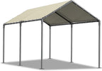 10x20ft Portable Car Tent Garage with UV Resistant Canopy, Easy to Assemble Portable Garage, Stable Carport for Car, Bike, Camp, Outdoor Storage (Beige)