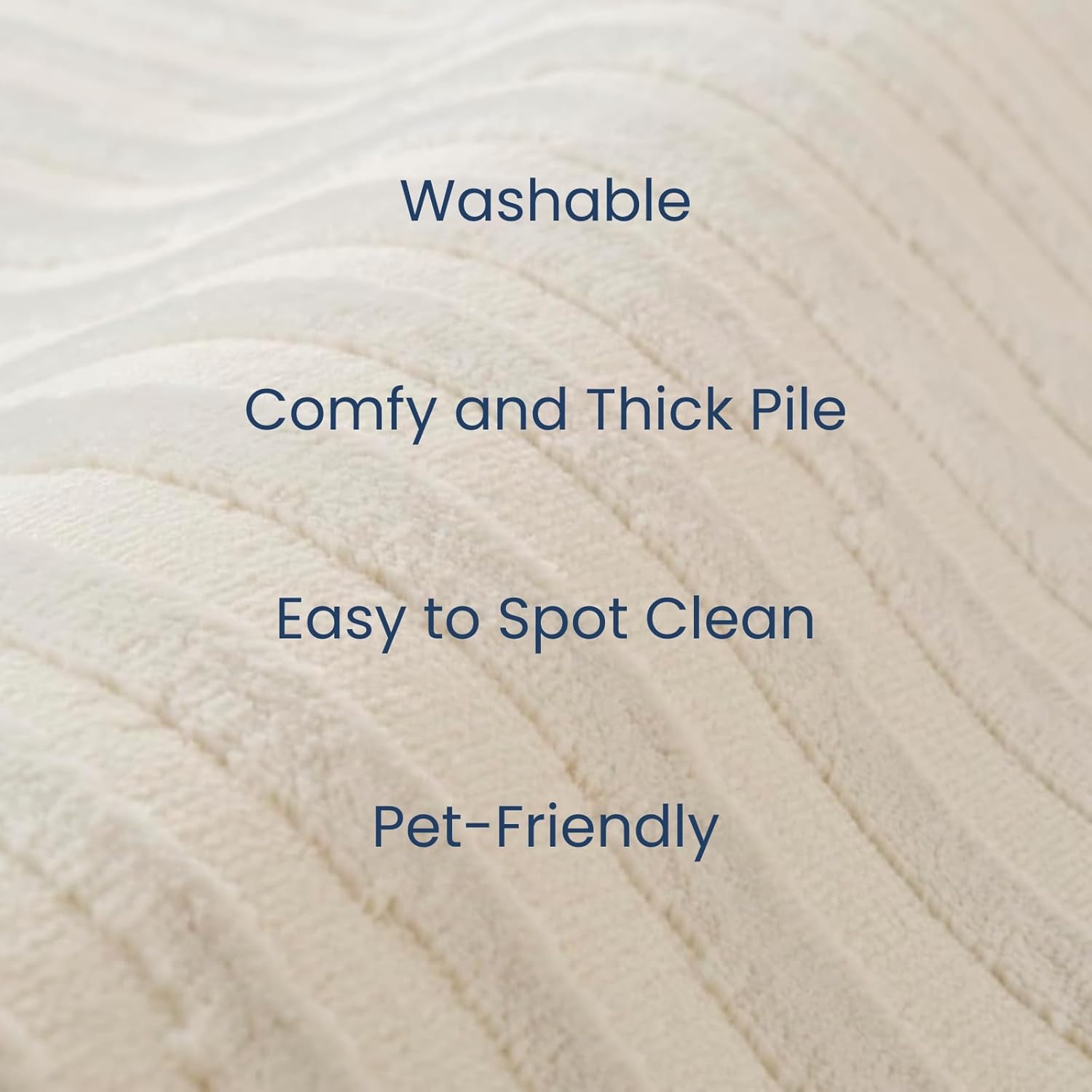 Revival Rugs Soloba 7'10"x10' Washable Area Rug for Living Room Bedroom - 100% Recycled Oeko-TEX Certified, Medium Pile, Beige, Cream