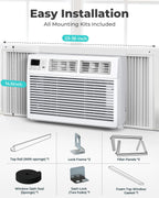 Window Air Conditioner, 8000 BTU Window AC Unit, Cool Rooms up to 350 Sq.Ft., 6-in-1 Modes,24H Timer, Energy Saving, Remote Control, Perfect for Bedroom, Apartment, Living Room, Office