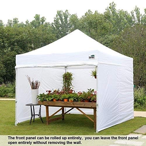 Eurmax USA 10 x 10 Pop up Canopy Commercial Tent Outdoor Instant Canopies Party Shelter with 4 Full Zippered Walls and Roller Bag Bonus Sand Bags(Red)