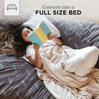 CordaRoy's Chenille Bean Bag-Convertible Bean Bag Chair-Machine-Washable Chenille Fabric Cover-for Basement,Living Room,Game Room,Dorm & More - Full Size - Charcoal | Made in The USA