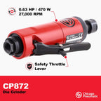 Chicago Pneumatic CP872 - Air Die Grinder Tool, Welder, Woodworking, Automotive Car Detailing, Stainless Steel Polisher, Heavy Duty, Straight, (6.4mm) - 1/4 Inch (6 mm), 0.63 HP / 470 W - 27000 RPM