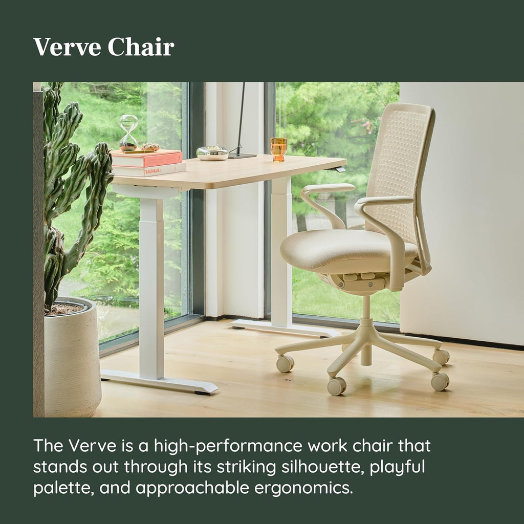 Branch Verve Chair - High Performance Executive Office Chair with Contoured Back and Adjustable Lumbar Support - High Density Foam Cushion and 3D Knit Back - Fits 5' to 6', Up to 275 lbs, Wheat