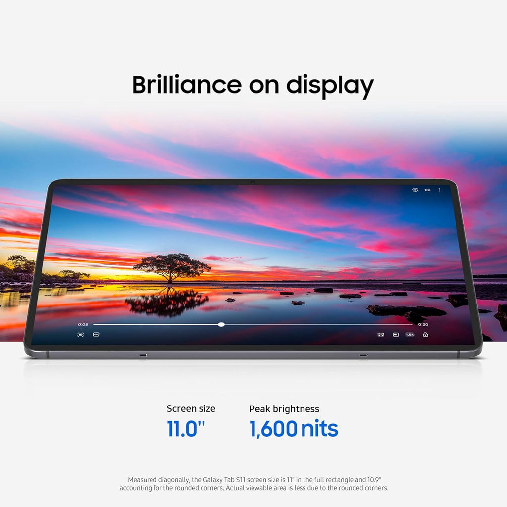 Samsung Galaxy Tab S11 128 GB WiFi Android Tablet  Large Display  Durable  Slim  Light  High Performance  Long Battery Life  S Pen for Note-Taking  AI Assist  US Version  Gray