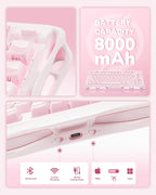 GravaStar Mercury K1 75% Pink Wireless Keyboard, Aluminum Alloy Exoskeleton Design Mechanical Gaming Keyboard, Gasket Hot-Swap Socket, Linear Switches, RGB Backlit