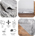 Keen Home Design Area Rugs - 9x12 Non-Shedding, Abstract Rugs for Kitchen, Living Room, Bedroom, Dining Room, Entryway - Size: 9'2" x 11'11", Abstract Cream/Grey