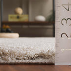SAFAVIEH Florida Shag Collection Area Rug - 9'6" x 13', Cream & Beige, Non-Shedding & Easy Care, 1.2-inch Thick Ideal for High Traffic Areas in Living Room, Bedroom (SG471-1113)