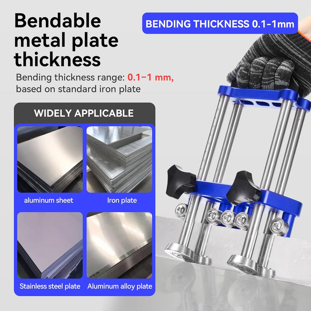 Sheet Metal Roller 2 Station Metal Bender， Metal Roofing Tools，Sheet Metal Fabrication，0-100° Bending Range，lightweight and highly portable， Large Sheet Metal Roller and Bending Tool(7in)