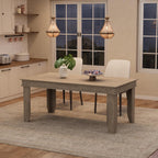 GarveeHome Farmhouse Dining Table for 4-6 People, 63 in Long Kitchen Tables with Wooden Sturdy Frame, 5 ft Large Rectangular Dinner Table for Dining Room, Kitchen, Grey, 63" Non-extendable
