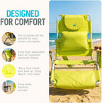 Ostrich the Deluxe 3N1 Lightweight Lawn Beach Reclining Lounge Chair with Footrest, Outdoor Furniture for Patio, Balcony, Backyard, or Porch, Lime