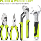 FASTPRO 225-Piece Household Tool Set, SAE & Metric Mechanics Hand Tool Set with Toolbox, Home/Auto Repairing Tool Kit for DIY, Home Maintenance and Car Repairing, Green