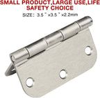 42 Pack Rounded Door Hinges Brushed Nickel 3.5 inch x 3-1/2", 5/8" Radius Heavy Duty Steel Iron 3 ½"Hinge for Doors, Interior Room,Outdoor Window,Constructition Hardware Kit Home Decor Essentials