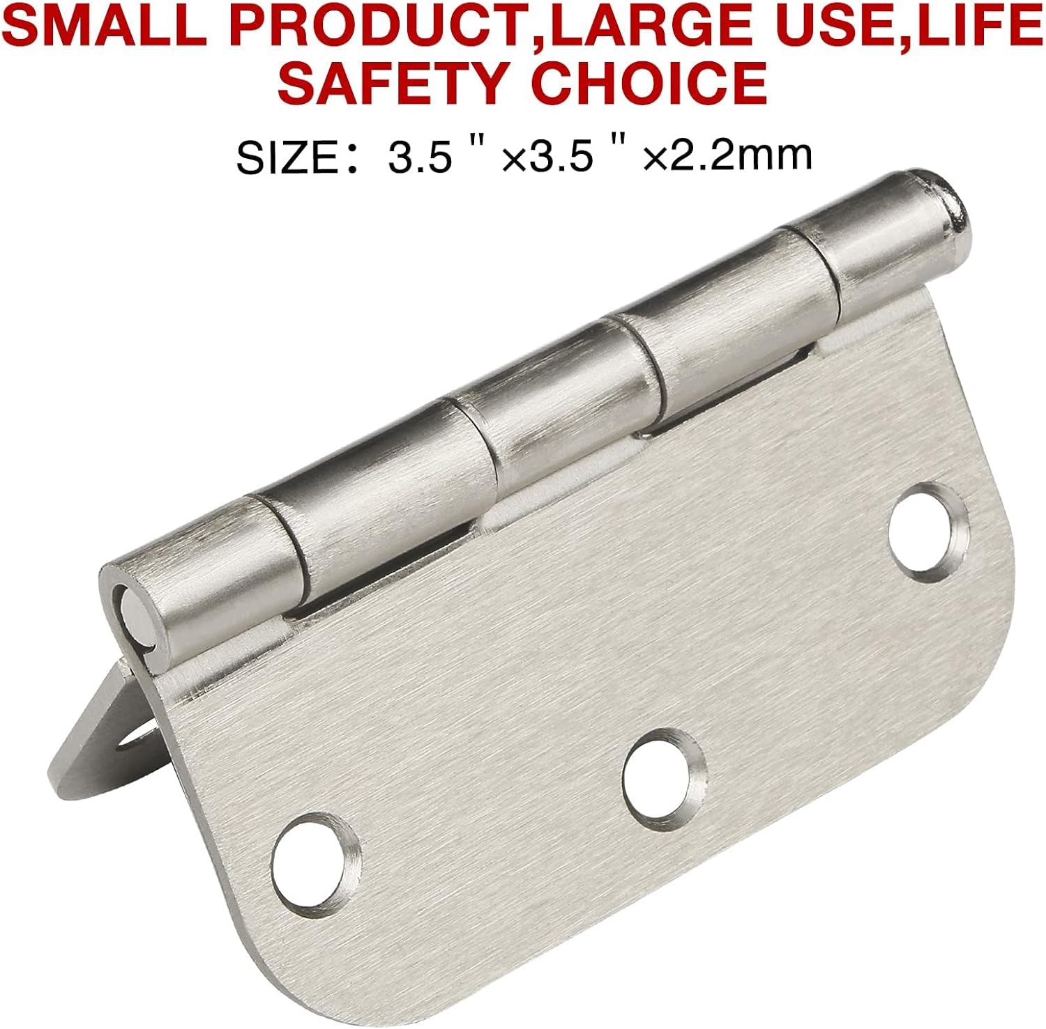 42 Pack Rounded Door Hinges Brushed Nickel 3.5 inch x 3-1/2", 5/8" Radius Heavy Duty Steel Iron 3 ½"Hinge for Doors, Interior Room,Outdoor Window,Constructition Hardware Kit Home Decor Essentials