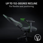 Razer Iskur V2 X NewGen Ergonomic Gaming Chair: Gen-2 EPU Leather with Cooltouch - Lumbar Support - Ultra-Wide Base - Foam Cushions - Adjustable 152 Degree Recline - 2D Armrests - Black/Green