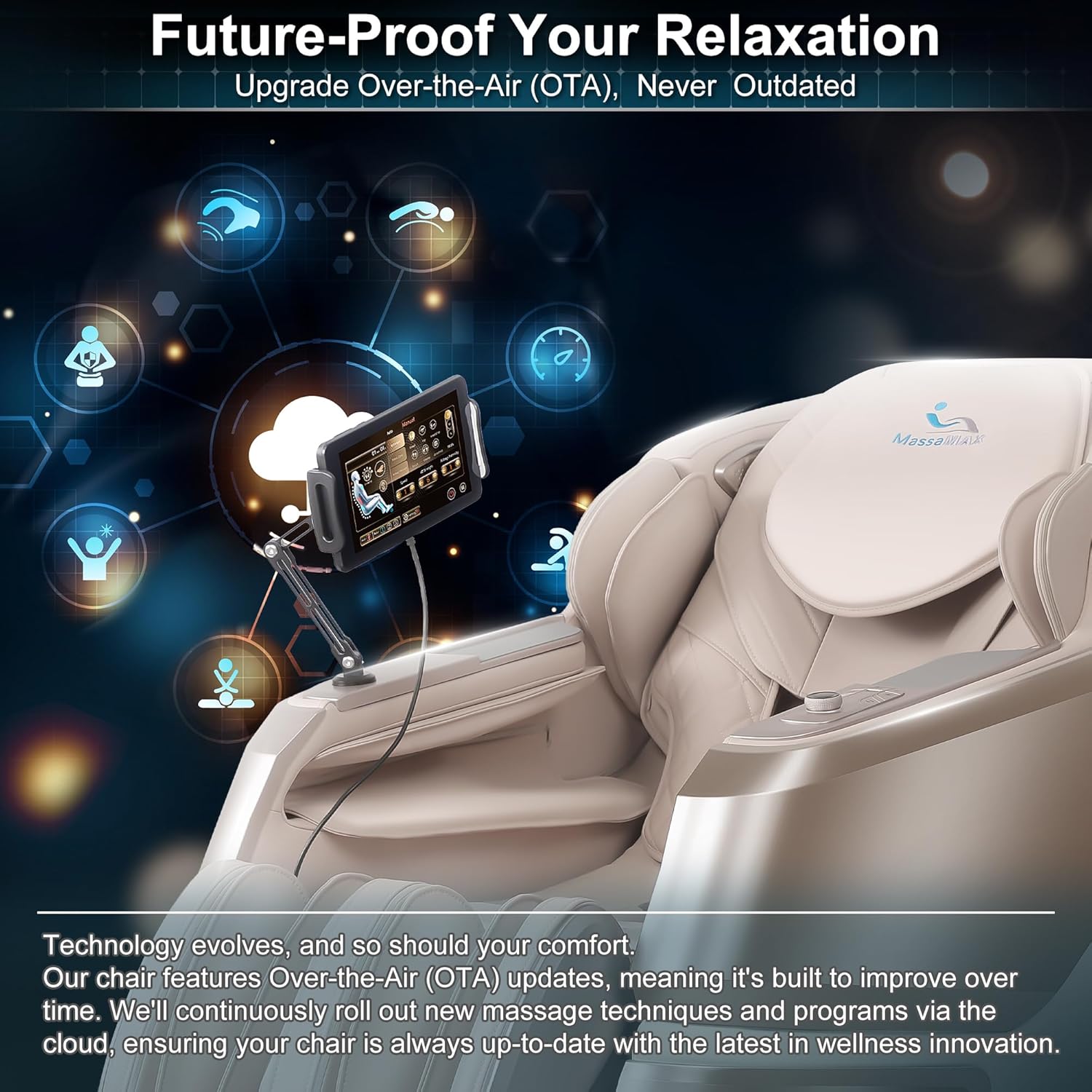 MassaMAX 2026 4D Massage Chair, Full Body Recliner with OTA Cloud Tech, Deep Yoga Stretch, 27 Auto Modes, 55" SL Track, APP & AI Voice Control, Auto Footrest, Zero Gravity, and Heating for Relaxation