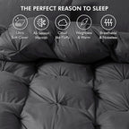 Luxurious All-Season Goose Down Feather Fiber Comforter Queen Size Duvet Insert, Exquisite Pinch Pleat Ruffled Twisted Flower, Premium Baffle Box, 100% Egyptian Cotton Cover, 60 oz. Fill Weight, Gray