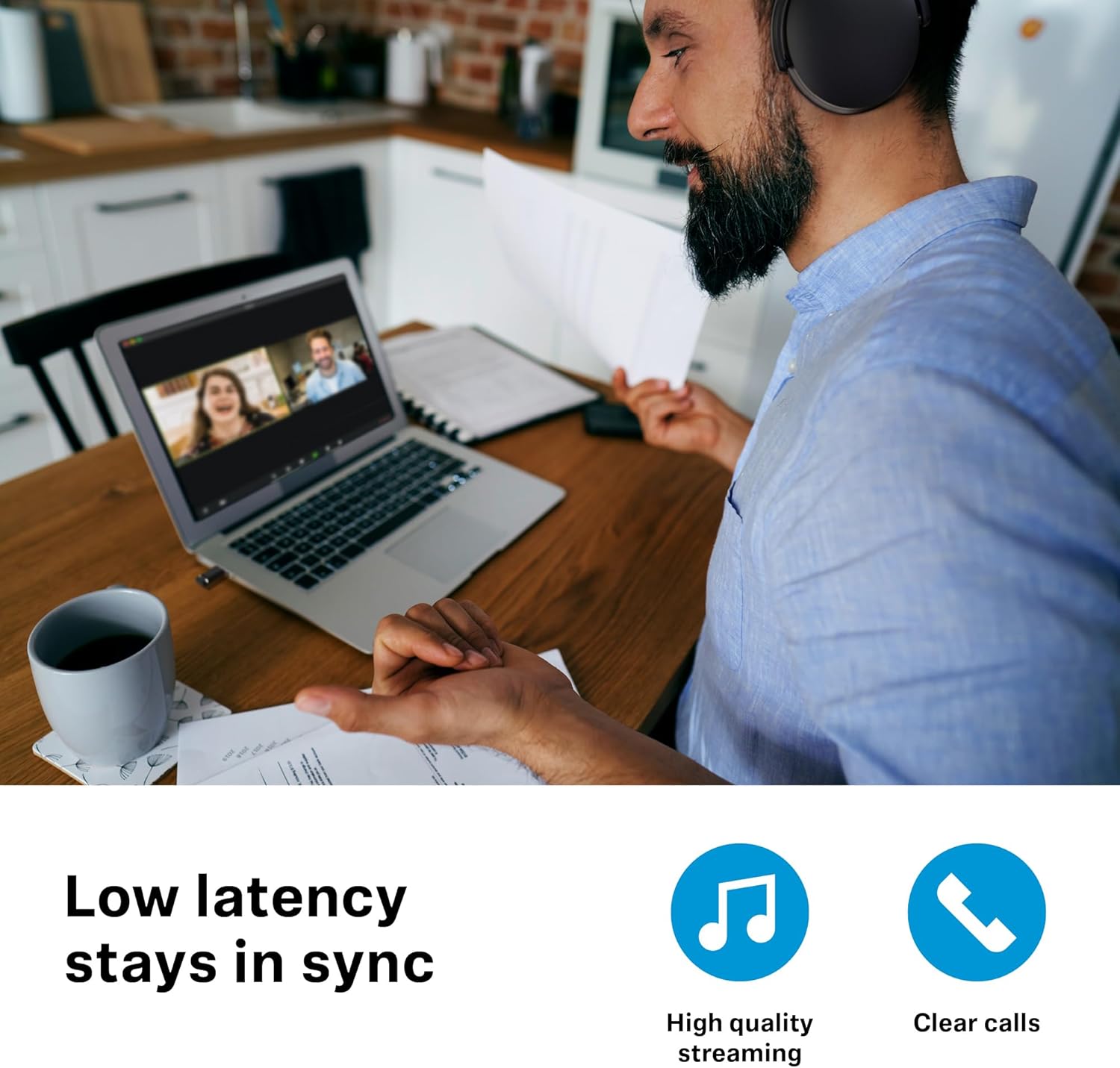 Sennheiser ACCENTUM Wireless Bluetooth Headphones - 50-Hour Battery Life  Audio  Hybrid Noise Cancelling (ANC)  All-Day Comfort and Clear Voice Pick-up for Calls  Black/Copper