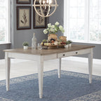 Signature Design by Ashley Skempton Farmhouse Rectangular Dining Room Table with Storage, White & Light Brown